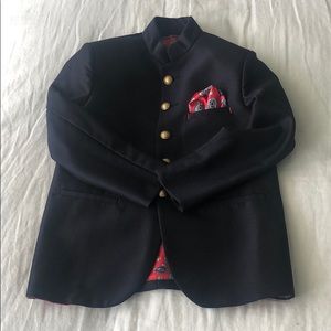 Boys suit with mandarin collar